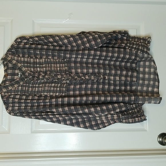 Free People One Plaid Miles Tuxedo Shirt Size Xs - Picture 5 of 14